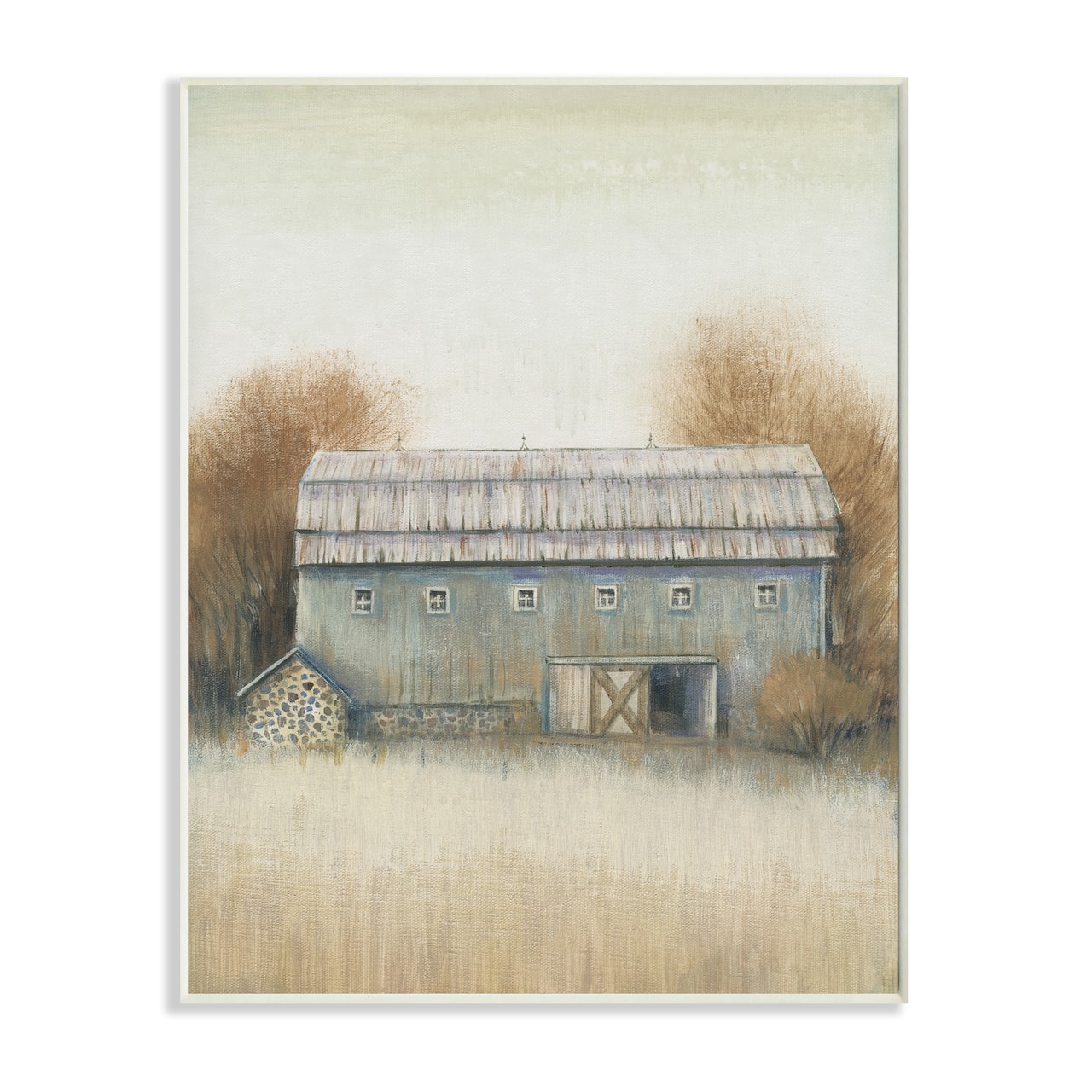 Stupell Industries Autumn Barn Doors Vintage Farm Landscape Wall Plaque